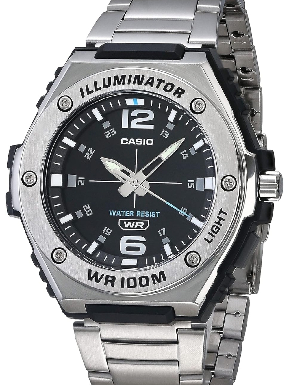 Casio Illuminator Heavy Duty Stainless Steel Watch - Black Dial